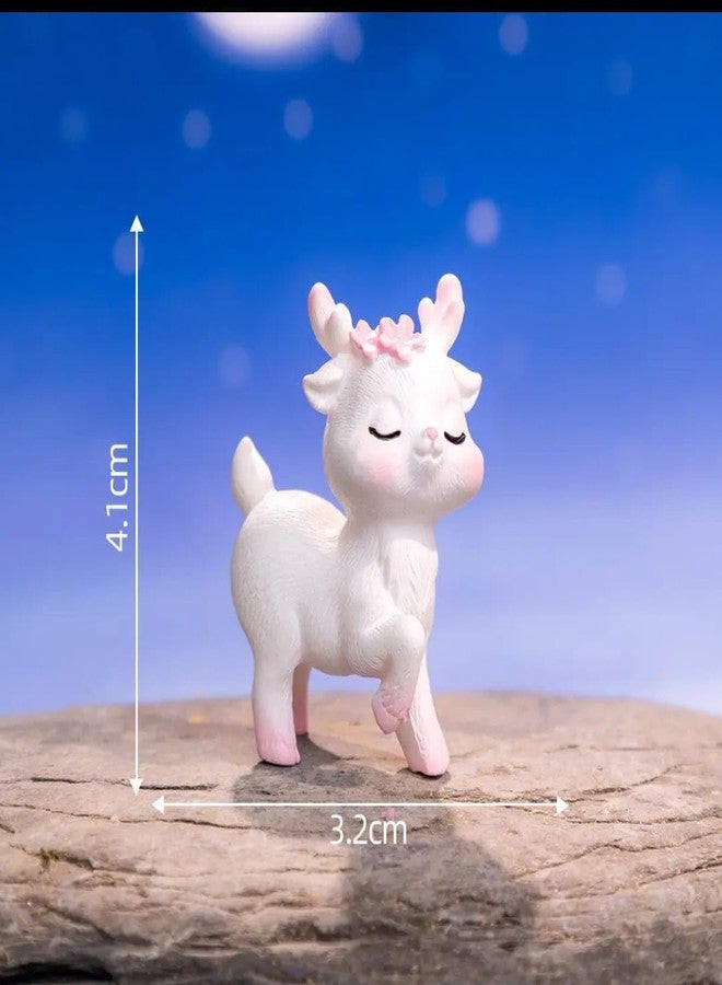 VRB Dec 1 Set Miniature Showpiece Set for Home Decor, car Dashboard,Valentine,Living Room,Gifts Figurines,Cake Decoration Items,Figurines for Home Decor. (4 Pcs Cute Deer Minaiture) - Image 2